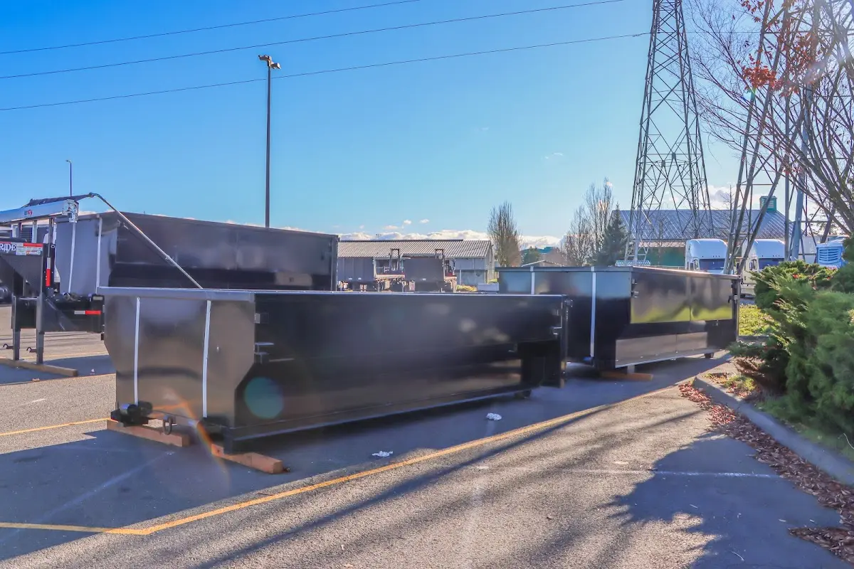 Roll-off dumpster ready for waste disposal at job site for Construction Dumpster Rental in Midlothian